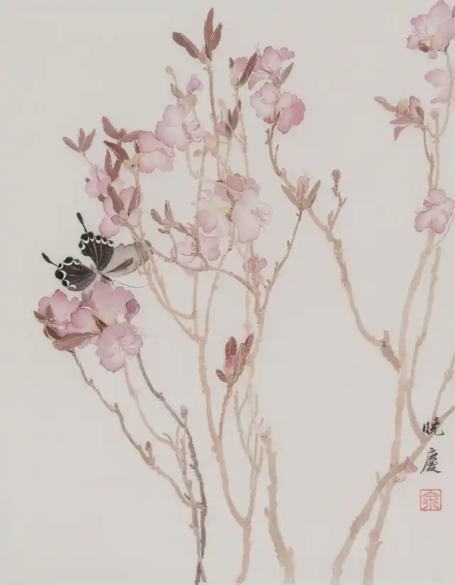 以花为友以画为伴记余晓庆和她的没骨花卉作品