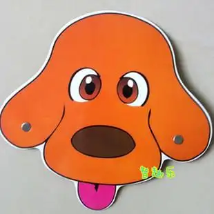 可爱哈巴狗平面纸质头饰小狗狗面具亲子早教游戏头饰表演道具