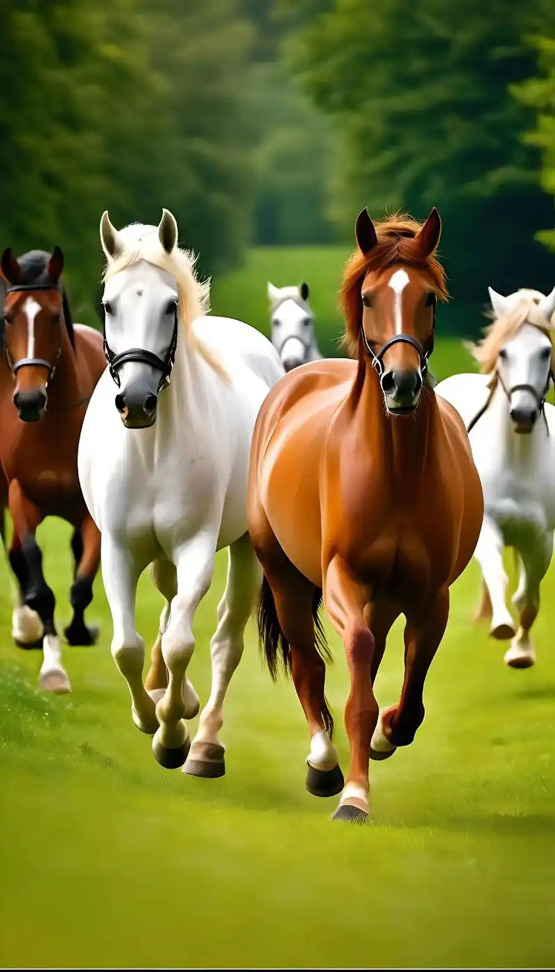 骏马奔跑的瞬间,如同一道绚丽的彩虹,让人感受到生命的无限可能 - 抖