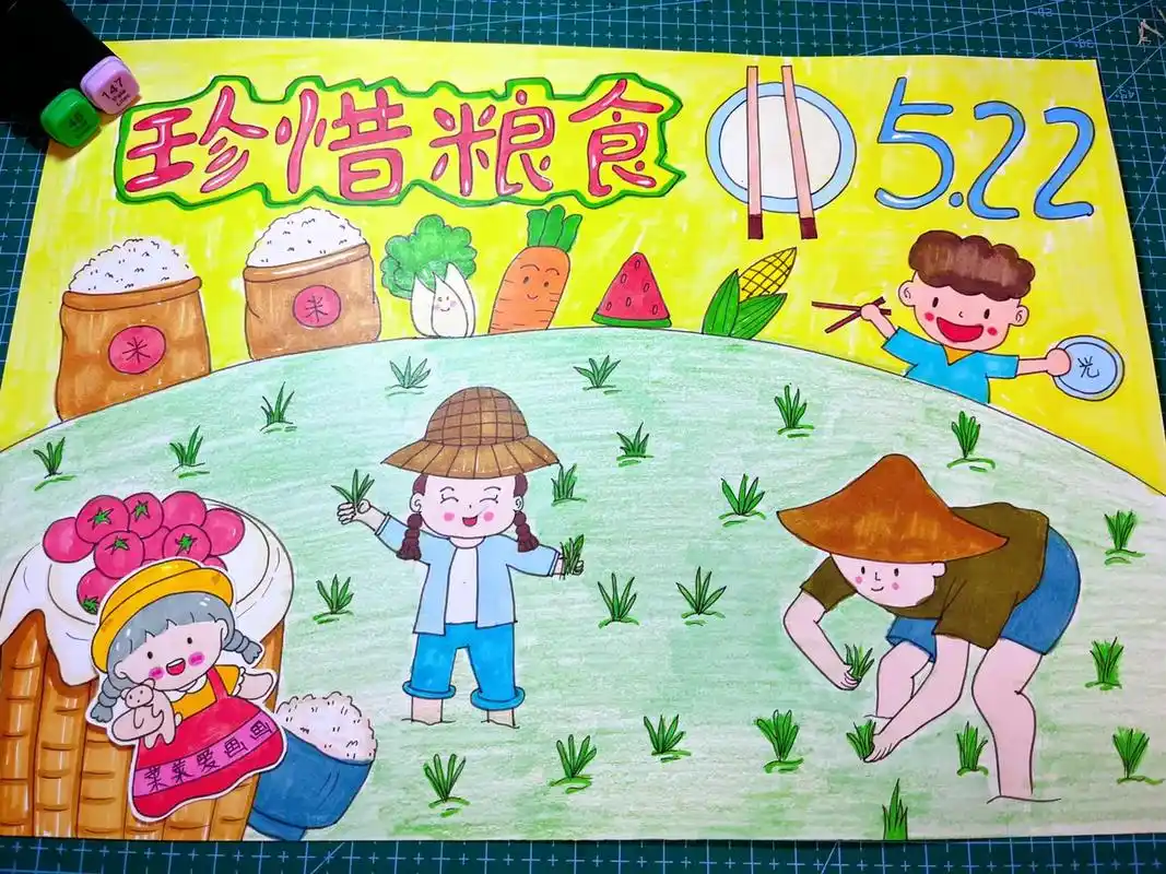 【主题画】节约粮食主题画来啦～ 一粥一饭当思来之不易,我们要 - 抖