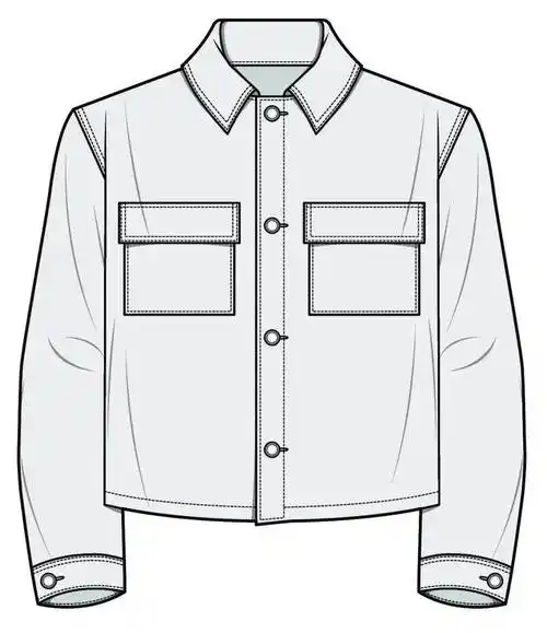180款衬衫款式图大全服装平面款式图线稿