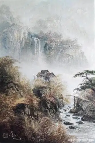 新派山水画—10幅意境极佳的山水刀画