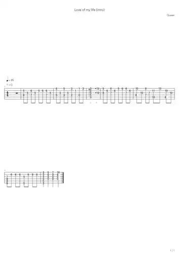 皇后乐团loveofmylife吉他谱