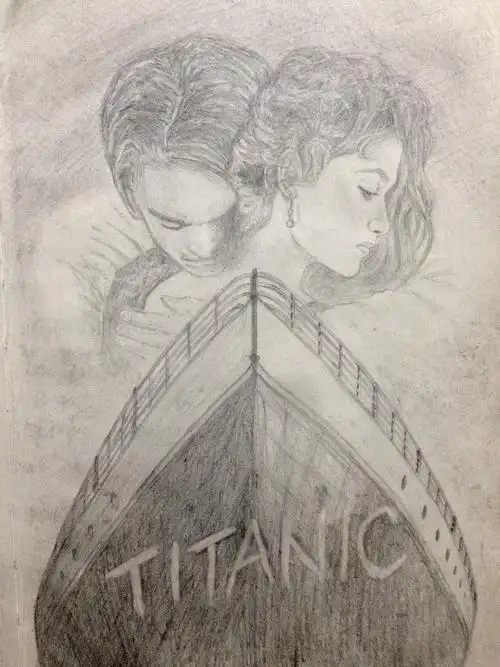 这事还不得不提一下观片时的一个小插曲,就是当看到jack画rose画像的