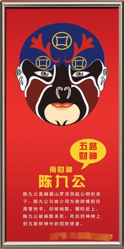 764海报印制展板写真贴纸素材2085五路财神南财神简介由来年画图