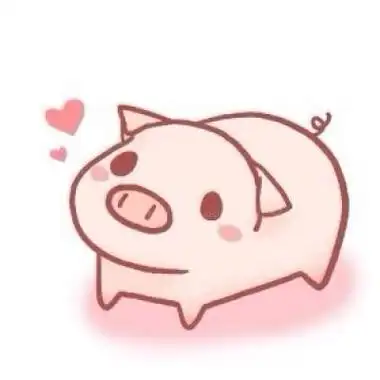 粉色猪情侣头像可爱卡通