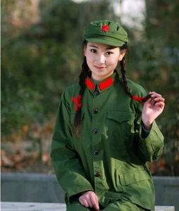 老式怀旧65式老军装文革解放红卫兵服装纯棉红军演出服装革命军装