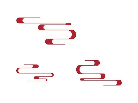 红色简约手绘古风中国风祥云矢量元素png素材