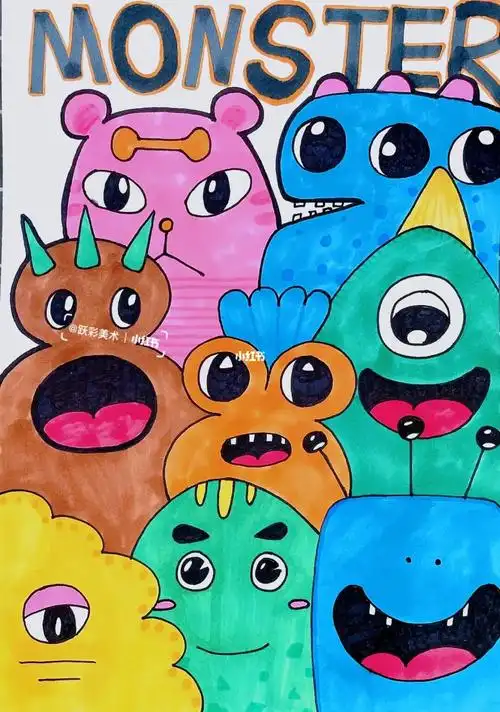 趣味儿童画|小怪兽叠叠乐