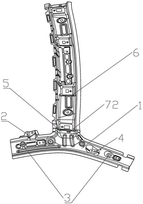 本实用新型涉及汽车制造技术领域,尤其是涉及一种a柱上内板结构.