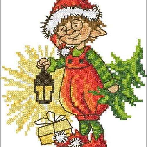 十字绣精准印花布套件 10023-有趣的小矮人-照明一可爱卡通