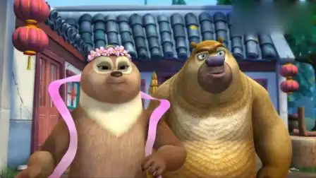 熊出没:熊大熊二比赛斗牛太有喜感,翠花要和熊二成亲?