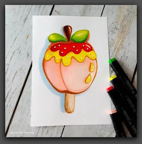 可爱的冰棍马克笔画教学步骤