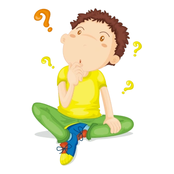 卡通手绘思考男孩