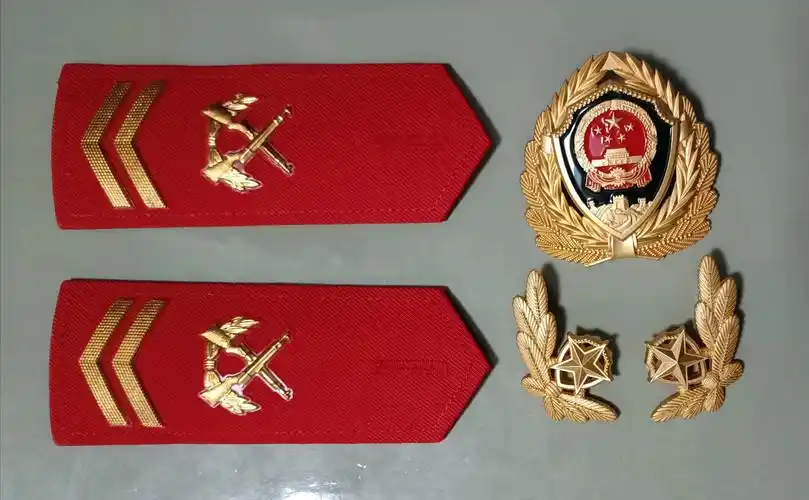 07式武警"上等兵"肩章及警官领花图:07式武警"列兵"肩