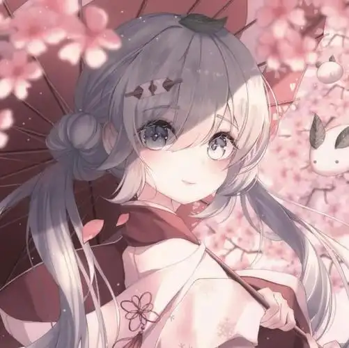 粉色动漫少女头像:卡哇伊