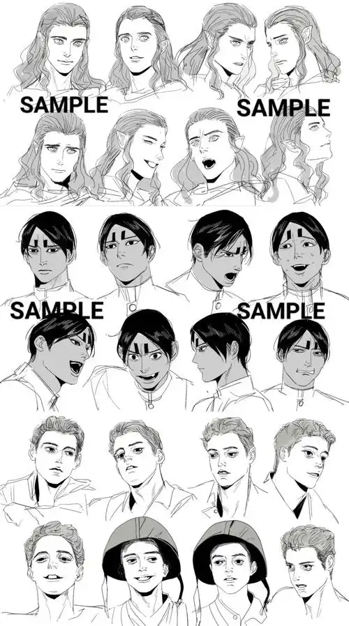 多角度表情速写第二弹,看看一共画了多少头