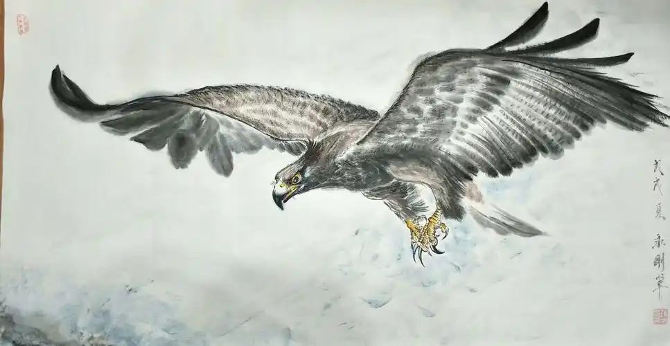 陈永刚 水墨鹰画作品展示