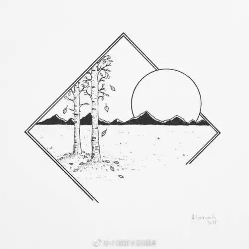 黑白手绘byinsblackworknow67转黑白插画装饰画67676767