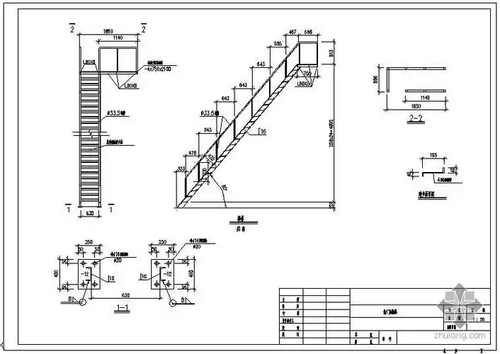 某钢楼梯节点构造详图(1)-混凝土节点详图-筑龙结构设计论坛
