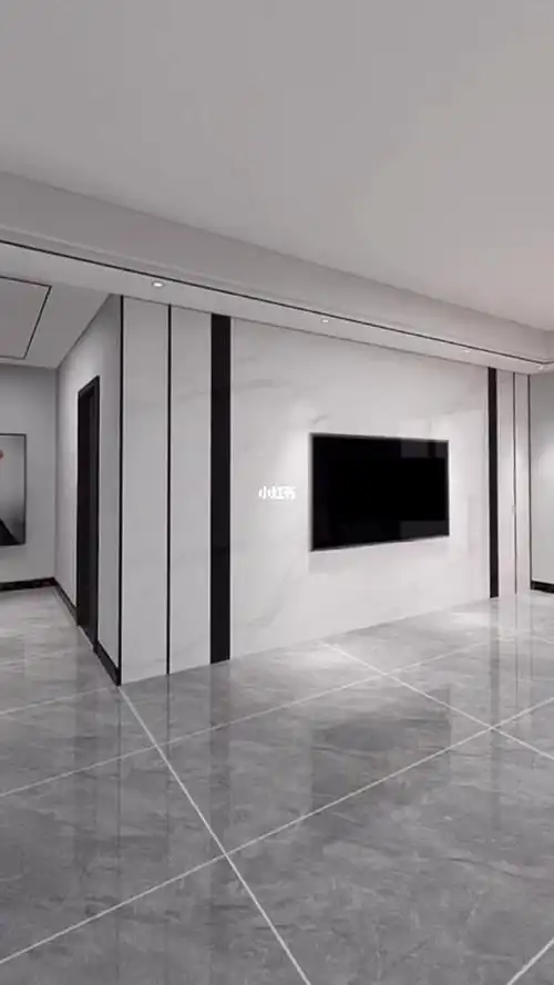 黑白灰风格电视背景墙