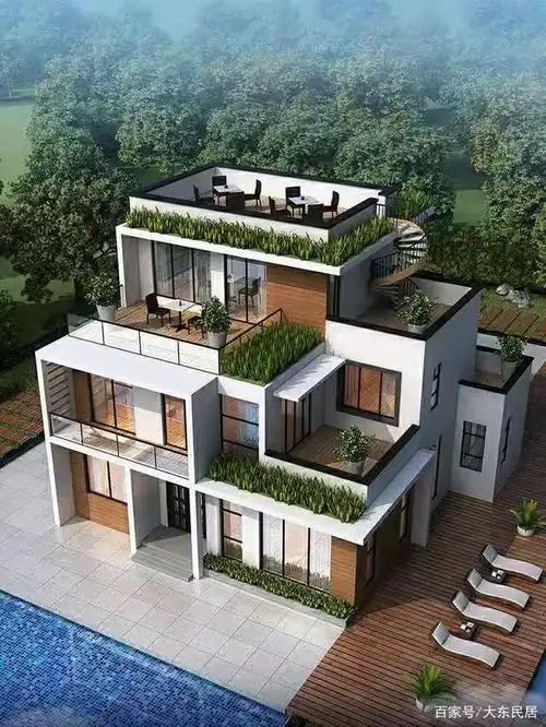 两家人一起住的三层现代别墅,维持家庭的和谐,一起来看看吧