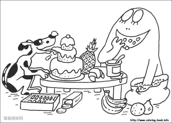 巴巴爸爸填色图片7