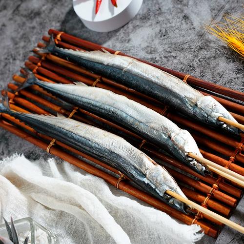 秋刀鱼串烧烤商用冷冻新鲜海鲜串烧烤食材油炸烤鱼大串80g*10串