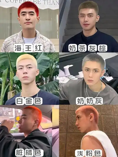脏橘色73海王红73奶奶灰73白金色73浅粉色73奶茶灰棕寸头会