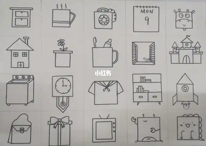 正方形装饰简笔画