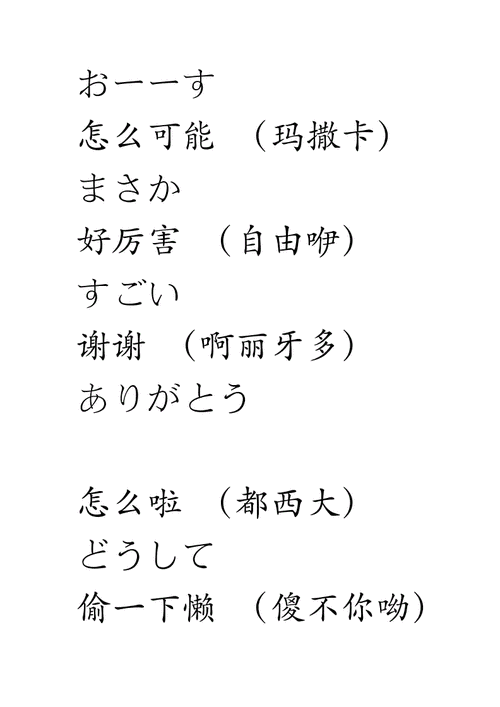 常见日语的日常用语(中日对照 汉语谐音).doc