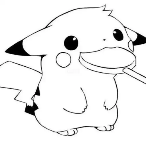皮卡丘坐着的时候最萌简笔画