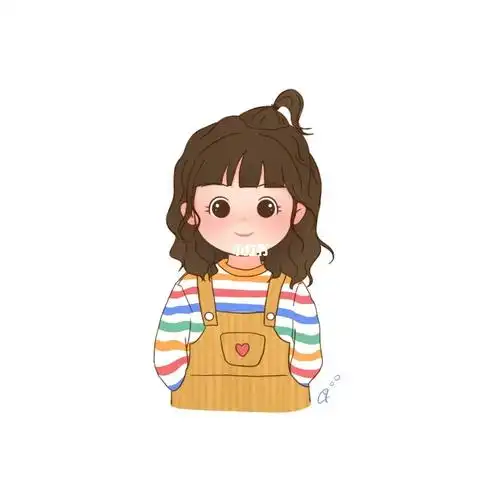 q版头像卷发彩虹可爱女生头像