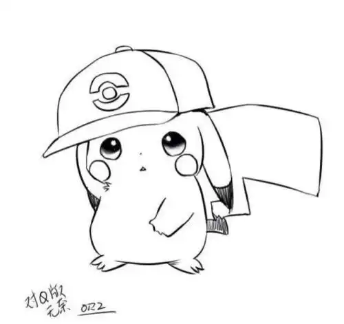 q版皮卡丘手绘简笔画