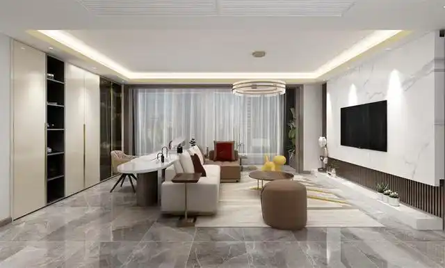 西安城市人家装饰-滨江翡翠城125平米现代轻奢风格