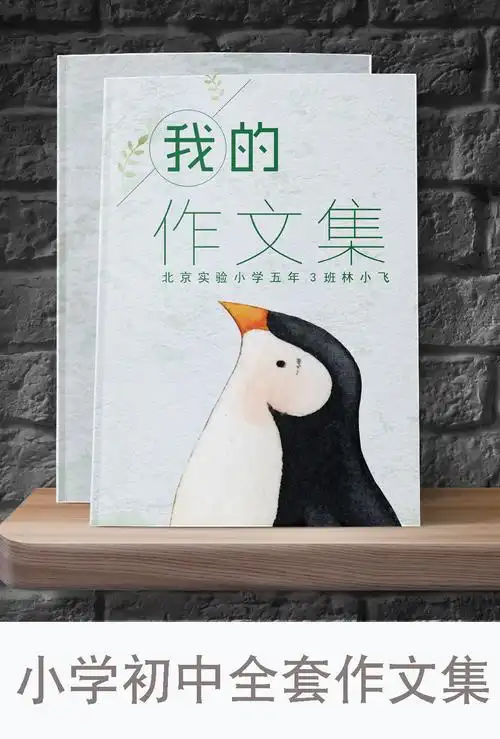 原创小学生初中作文集个人作品集信纸手绘封面版权可商用