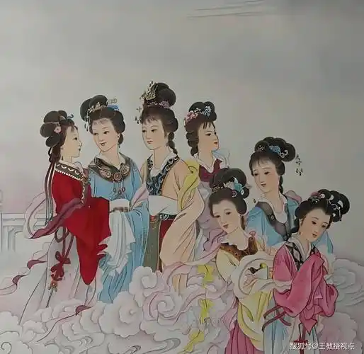 在中国的神话传说中,七仙女通常被描绘为七位美丽,优雅的女子,她们
