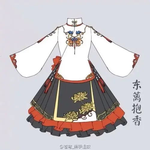 东篱抱香 古风 古装 服装 设计 诗意 by苍穹_黑手退散