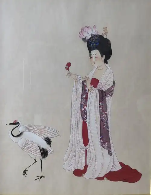 《簪花仕女图》局部|纯艺术|绘画|春华之秋实轩 - 临摹作品 - 站酷 (z