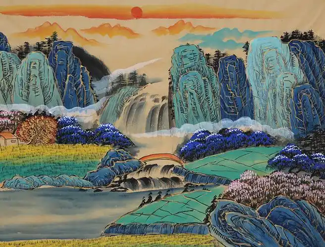 吴大恺《八方聚财》一元起拍书画拍卖捡漏 纯手绘国画山水画5499