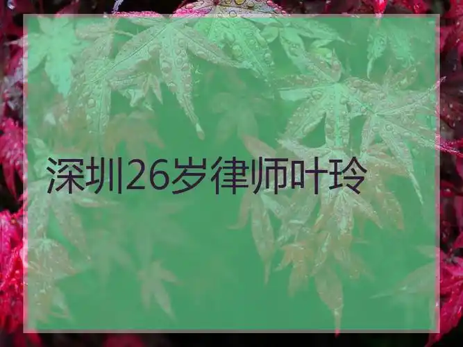 深圳26岁律师叶玲女律师白天开庭晚上