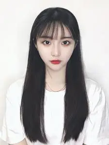 假发女长发网红空气刘海黑长直发逼真自然全头套中长发新式假发套