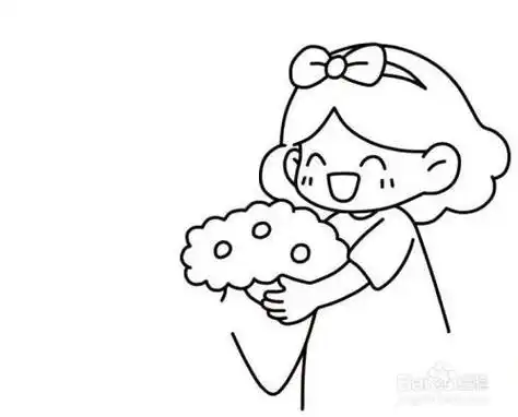 学生简笔画漂亮的新娘简笔画画法漂亮的新娘简笔画画法捧花小人简笔画