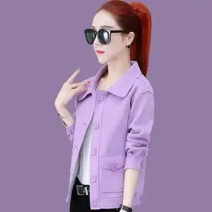 春秋小外套女短款2021新款秋装韩版百搭休闲上衣短装小个子夹克衫