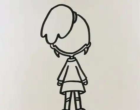 简笔画男生女生背影