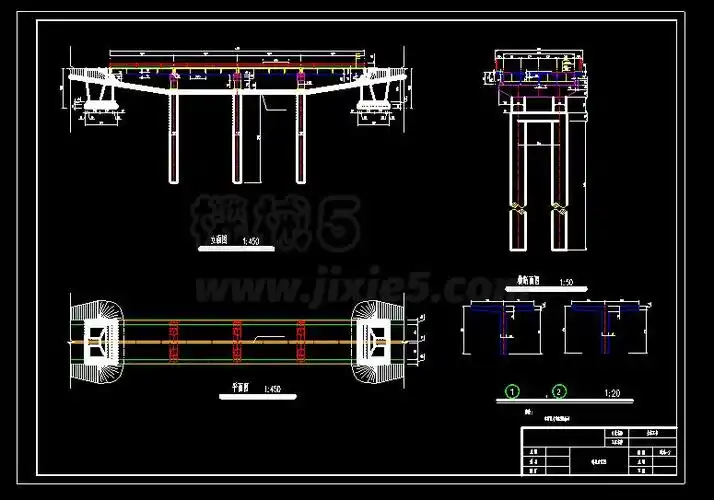公路钢筋混凝土t形简支梁桥设计cad图纸说明书