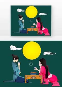 古风中秋对月喝酒的人