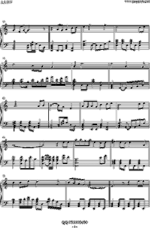 怨苍天变了心 完整版 方季惟 钢琴谱 五线谱
