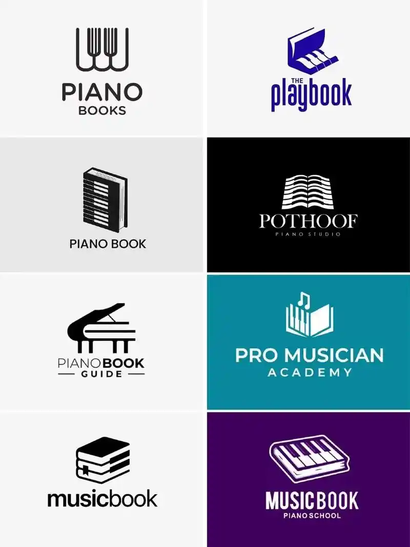 琴行logo钢琴logo创意元素融合logo设计#琴行log - 抖音