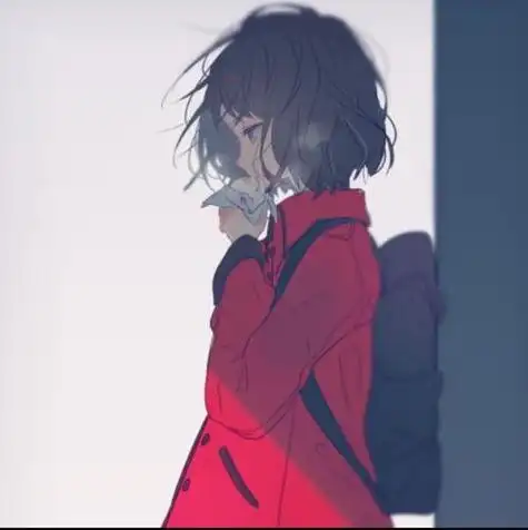 女头短发人物动漫高清b站萌小清新头像唯美意境插画水彩